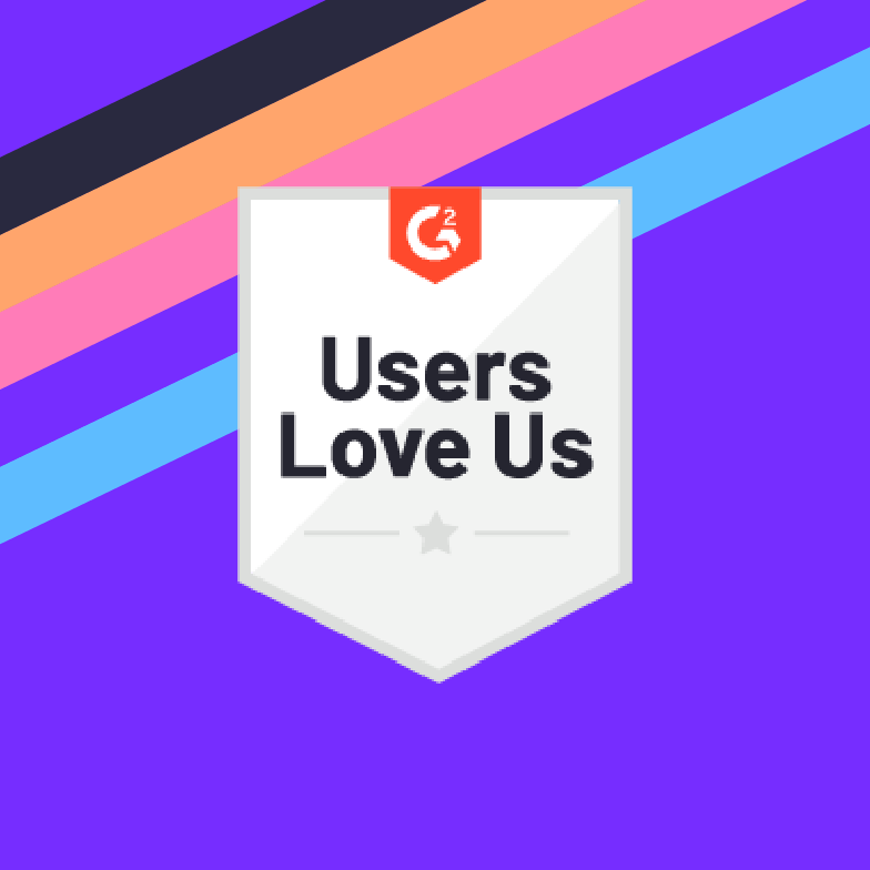 "users love us" badge