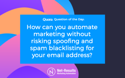 How can you automate marketing without risking spoofing and spam blacklisting for your email address?