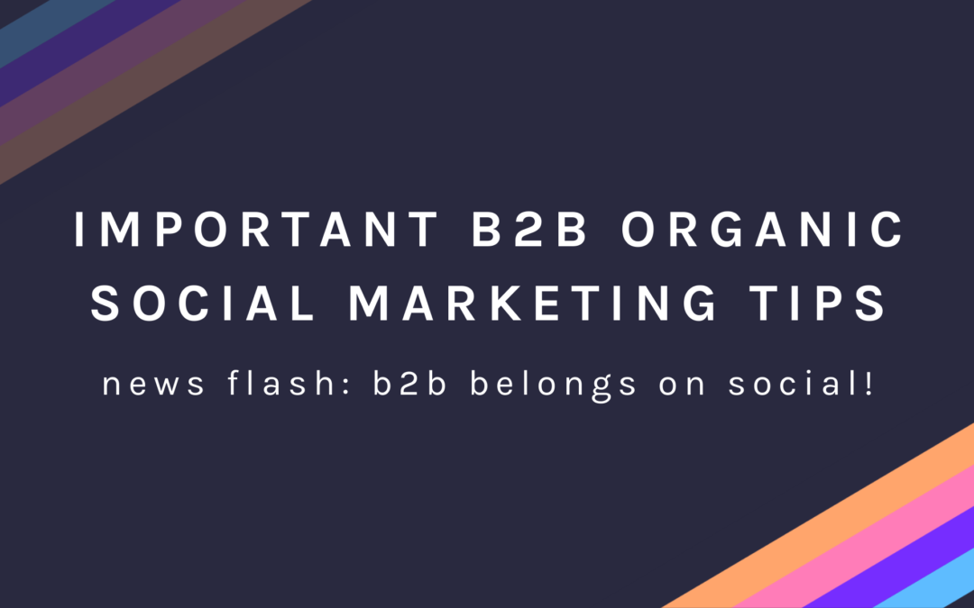 Important B2B Organic Social Marketing Tips